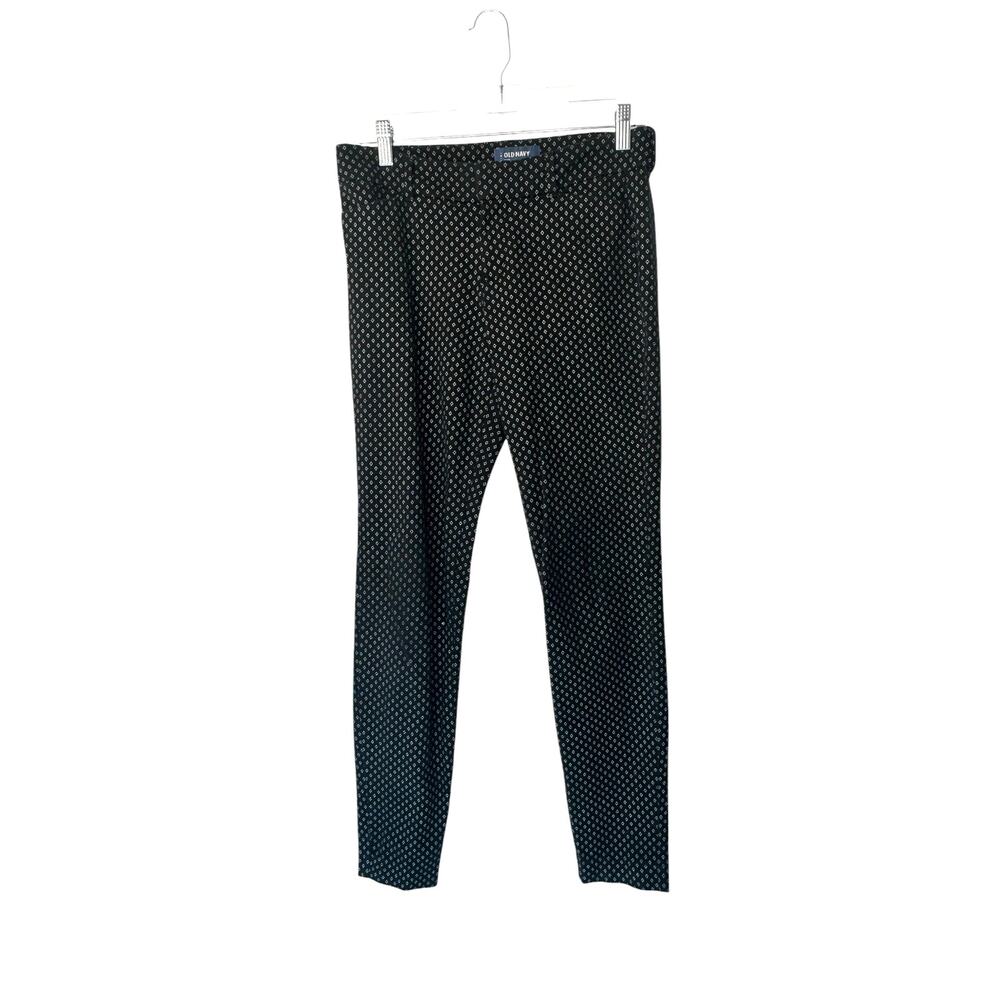 Old Navy Black Office Career Work Print Office‎ Work Pixie Ankle Pants Size 4